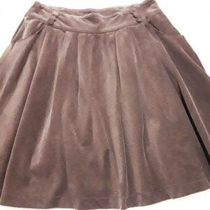 Brown Corduroy Flowing A- line Skirt, L